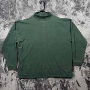 Kingstree Classic Turtleneck Mens XXL Green Long Sleeve Cotton Mock Neck Shirt